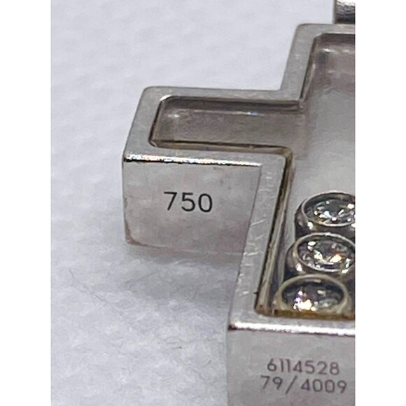 SOLD!!! Chopard Happy Diamonds 18K 750 White Gold Cross Pendant Charm - Picture 6 of 10